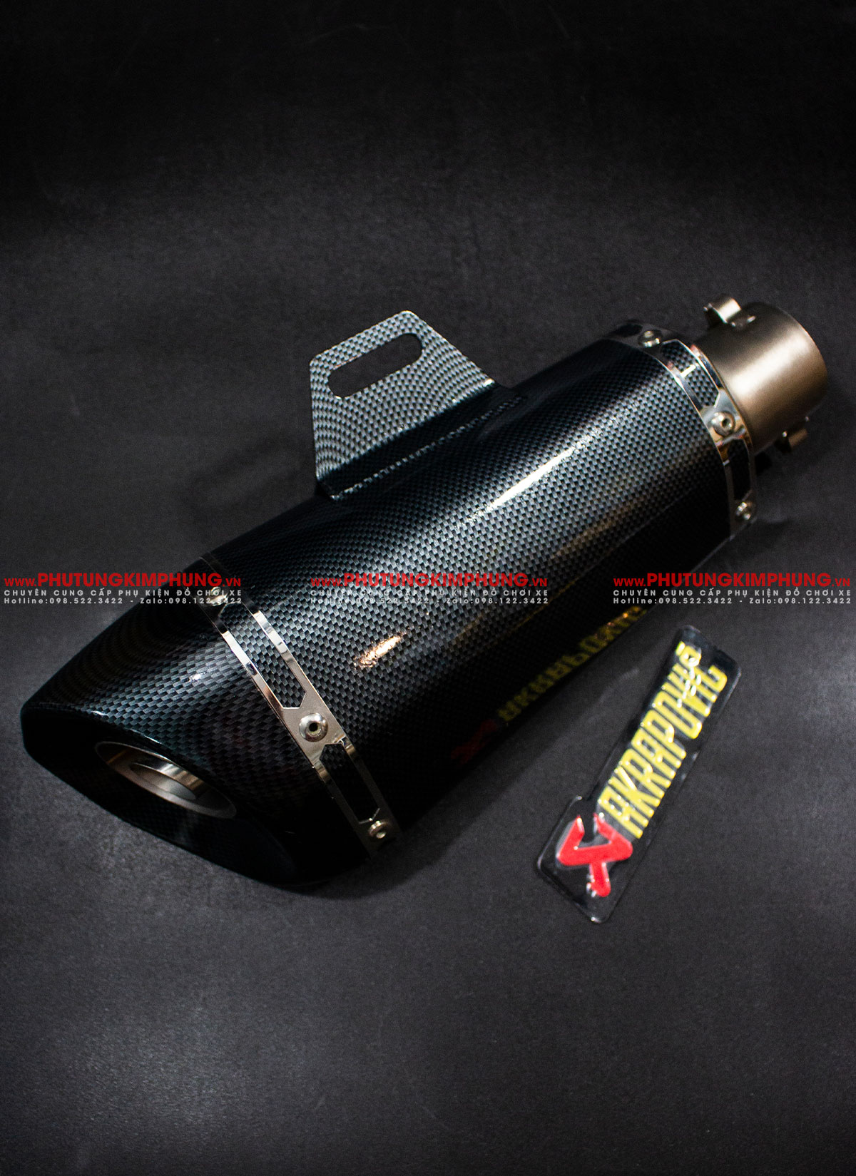 PÔ AKRAPOVIC FULL CARBON ĐẦU LỚN - CÁC LOẠI PÔ ĐỘ  